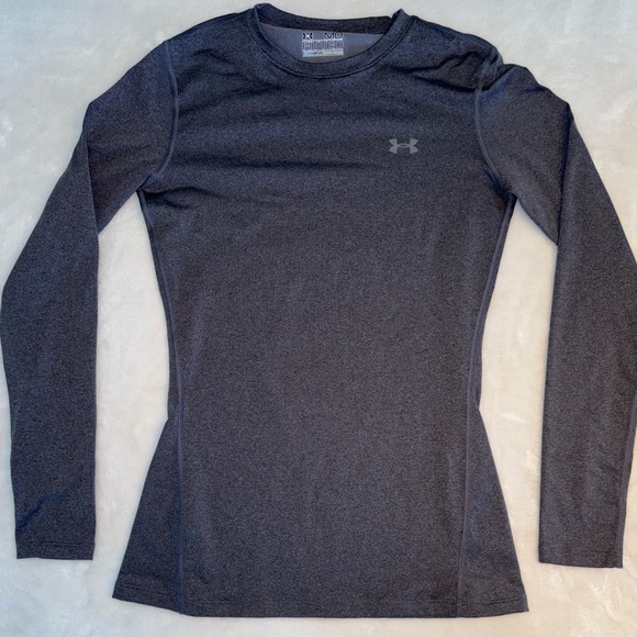 Under Armour Women's Fitted Coldgear Heather Gray Long Sleeve Top - Picture 1 of 4
